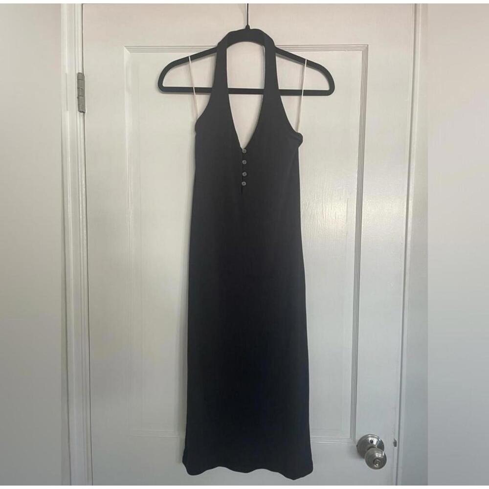 Aritzia Wilfred Ribbed Midi Halter Dress